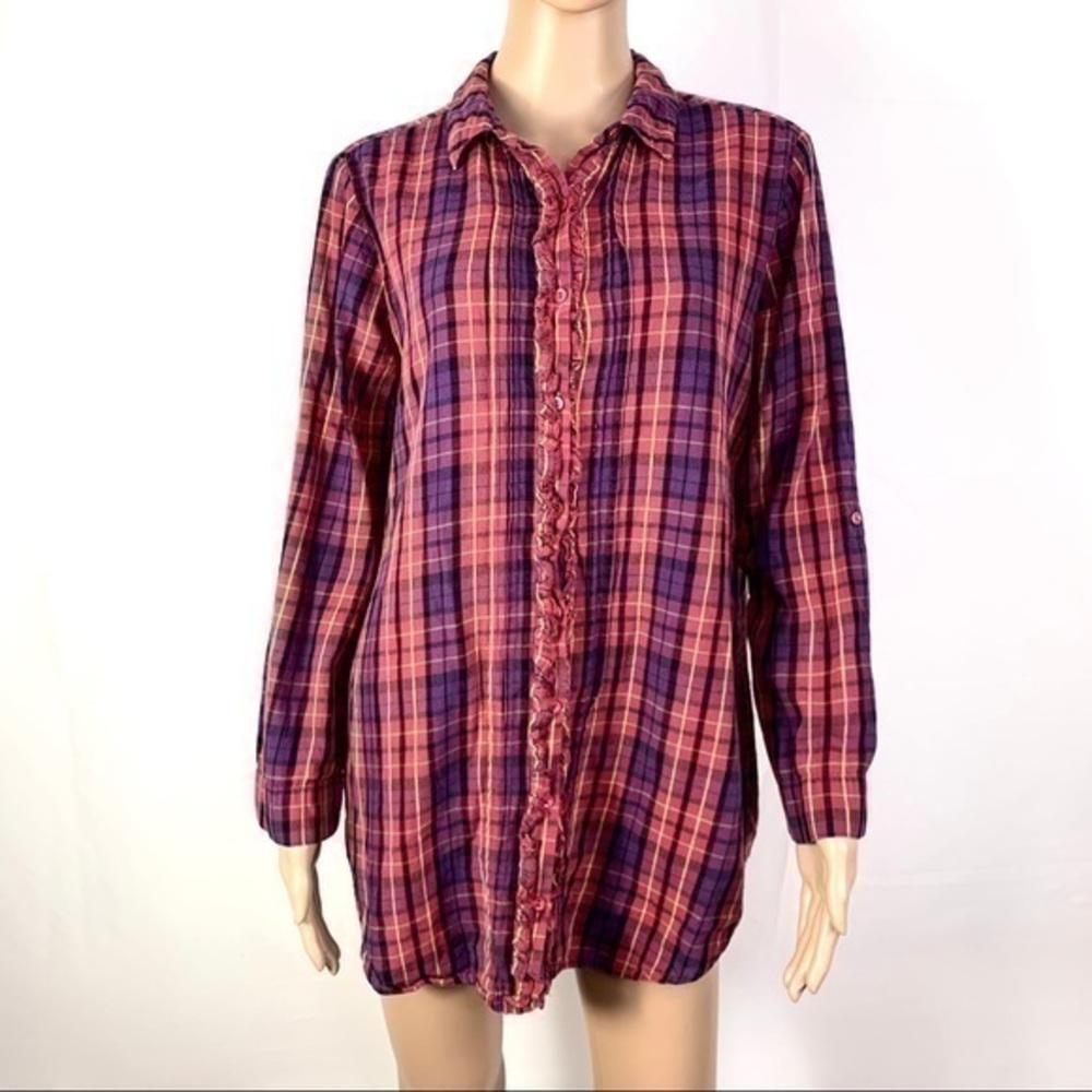 Betsy Johnson Women’s casual shirt red Sz M